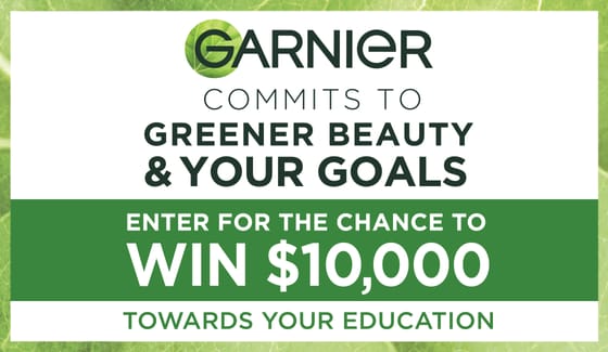 Garnier’s Unbottle Your Goals Sweepstakes. Enter for the chance to win $10,000 towards your education!